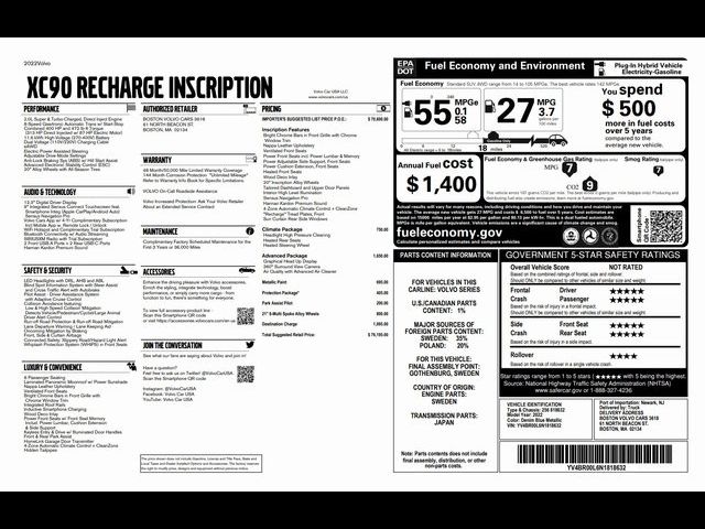 2022 Volvo XC90 Recharge Plug-In Hybrid Inscription