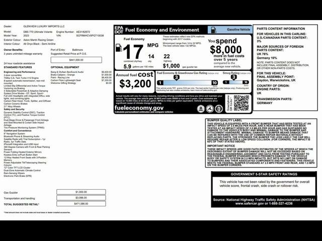 2023 Aston Martin DBS 770 Ultimate