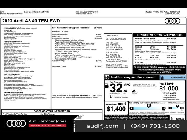 2023 Audi A3 Premium Plus