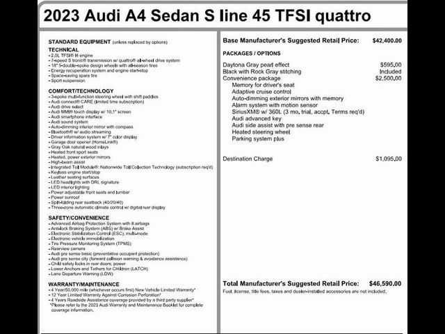 2023 Audi A4 S Line Premium