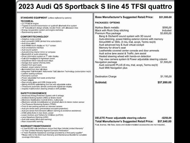 2023 Audi Q5 Sportback S Line Premium Plus