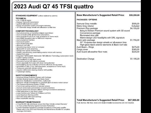 2023 Audi Q7 Premium Plus