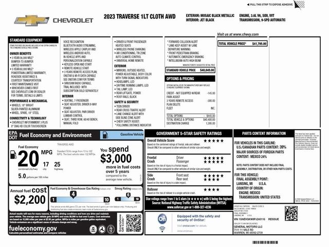 2023 Chevrolet Traverse LT Cloth