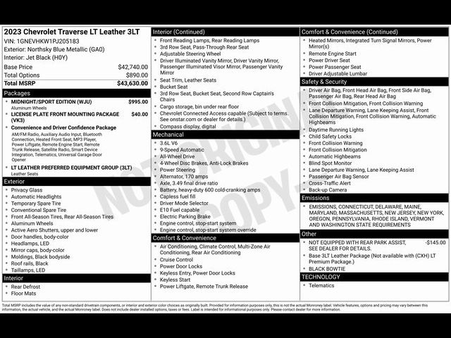 2023 Chevrolet Traverse LT Leather