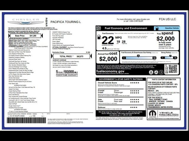 2023 Chrysler Pacifica Touring-L