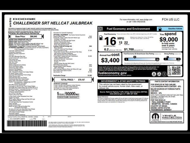 2023 Dodge Challenger SRT Hellcat Jailbreak