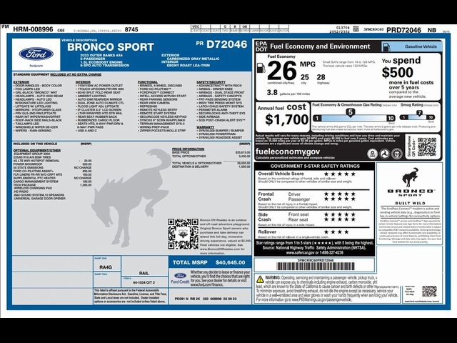 2023 Ford Bronco Sport Outer Banks