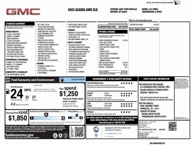 2023 GMC Acadia SLE