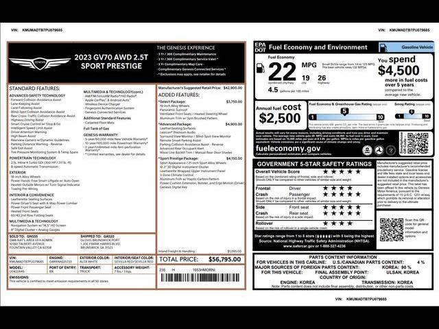 2023 Genesis GV70 2.5T