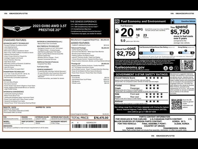 2023 Genesis GV80 Base