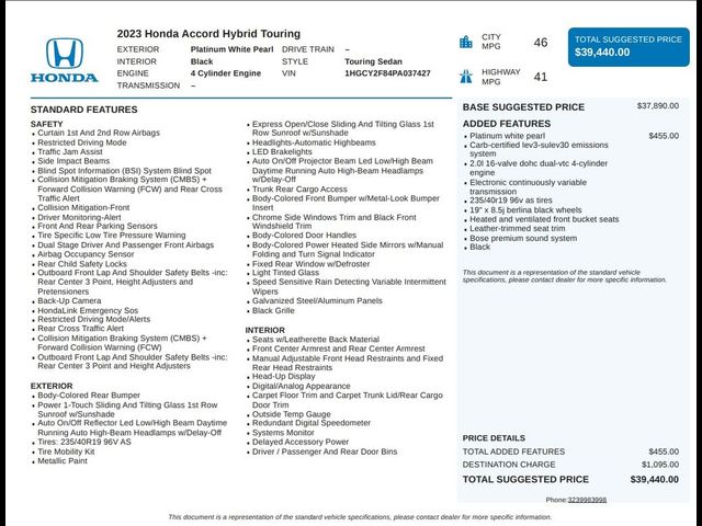 2023 Honda Accord Hybrid Touring
