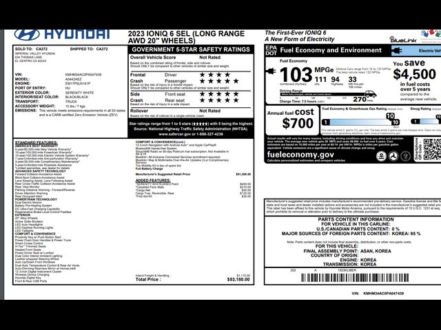 2023 Hyundai IONIQ 6 SEL