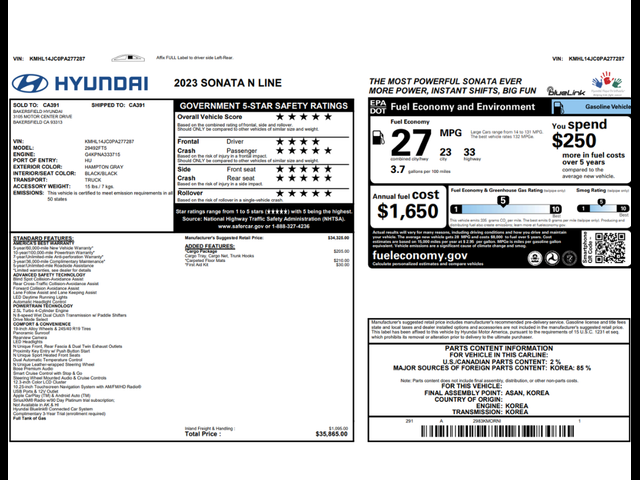 2023 Hyundai Sonata N Line