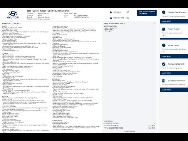 2023 Hyundai Tucson Hybrid SEL Convenience