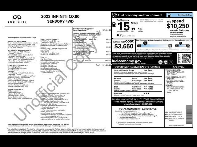 2023 INFINITI QX80 Sensory
