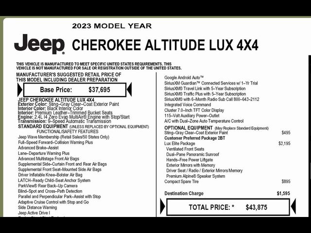 2023 Jeep Cherokee Altitude Lux