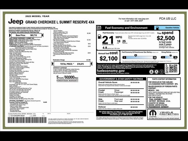 2023 Jeep Grand Cherokee L Summit Reserve