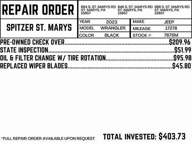 2023 Jeep Wrangler Sport Altitude