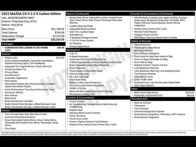 2023 Mazda CX-5 2.5 S Carbon Edition