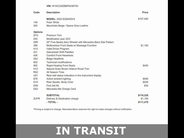 2023 Mercedes-Benz EQS EQS 450