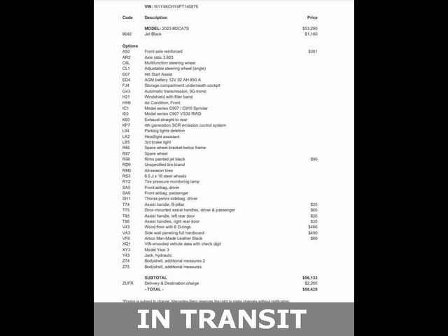 2023 Mercedes-Benz Sprinter Cargo