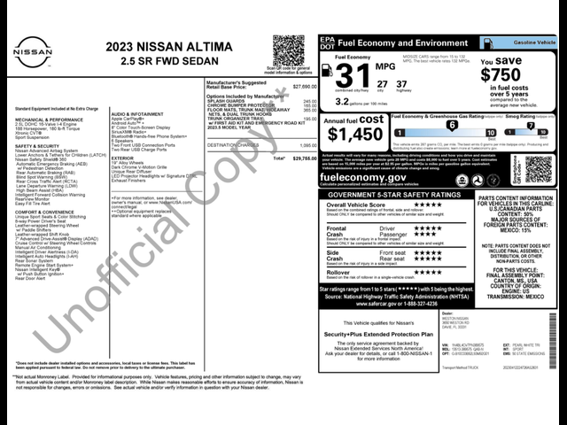 2023 Nissan Altima 2.5 SR