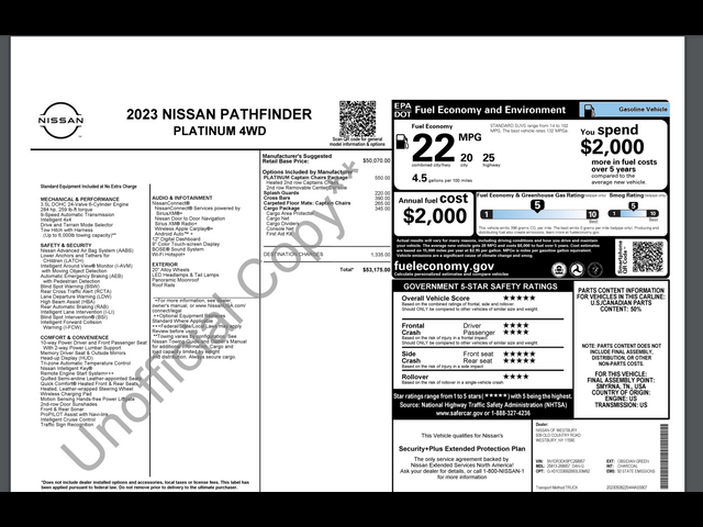 2023 Nissan Pathfinder Platinum