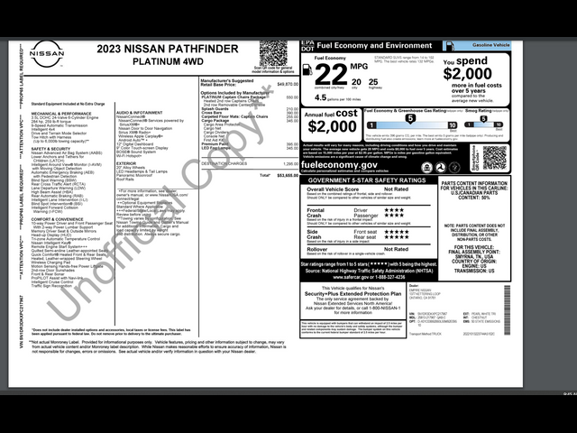 2023 Nissan Pathfinder Platinum