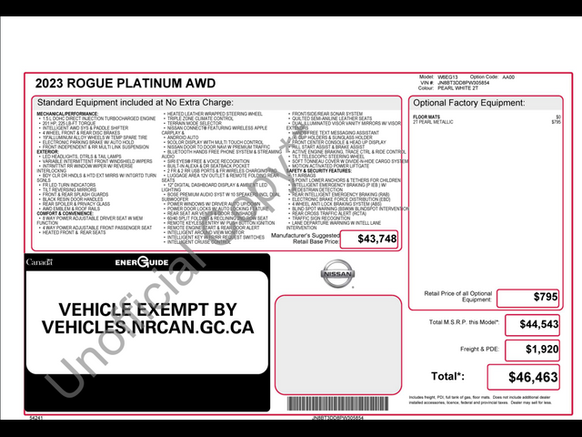 2023 Nissan Rogue Platinum