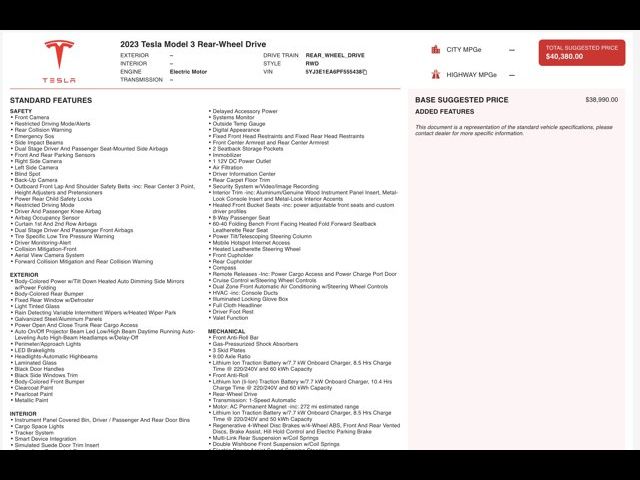 2023 Tesla Model 3 Base