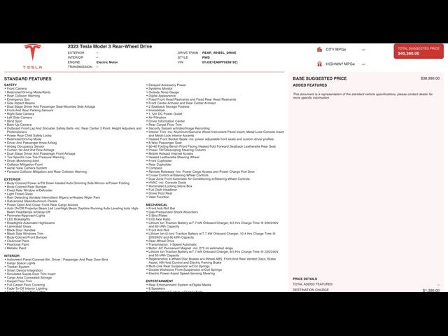 2023 Tesla Model 3 Base