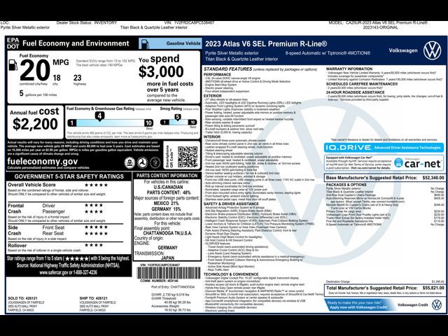 2023 Volkswagen Atlas 3.6L V6 SEL Premium R-Line