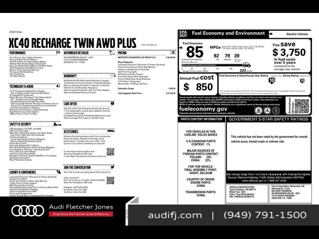 2023 Volvo XC40 Recharge Pure Electric Plus