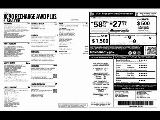 2023 Volvo XC90 Recharge Plug-In Hybrid Plus