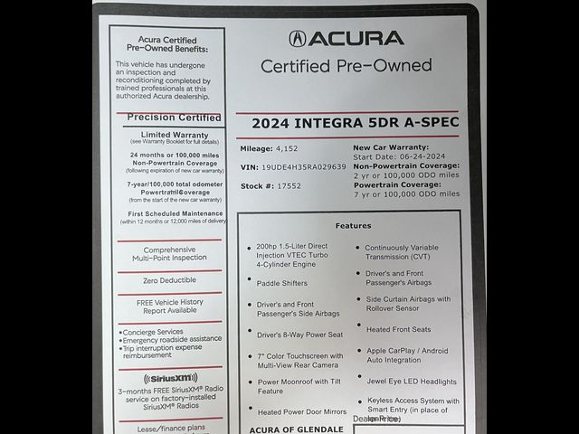 2024 Acura Integra w/A-Spec Package