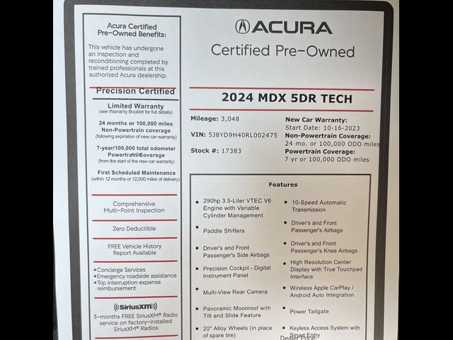 2024 Acura MDX Technology