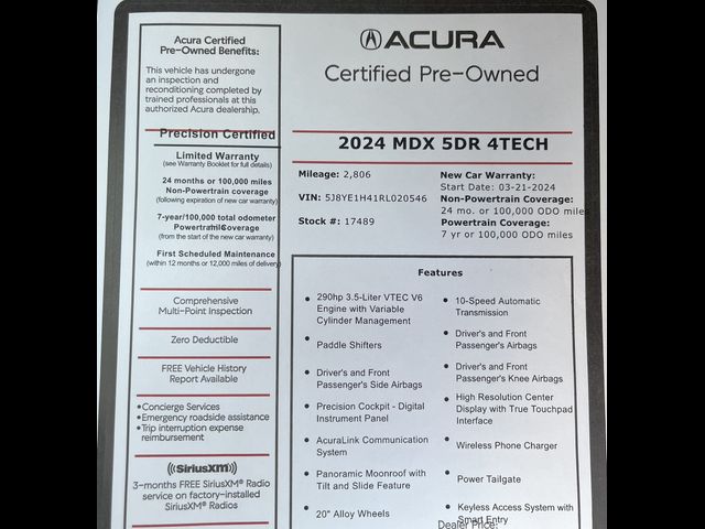 2024 Acura MDX Technology