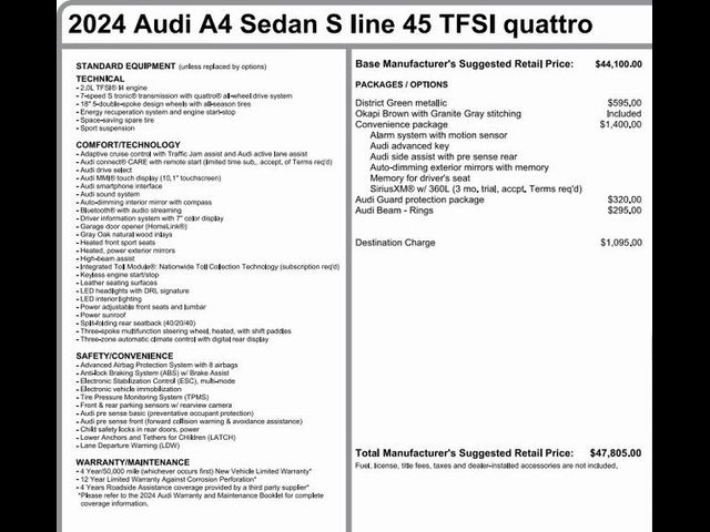 2024 Audi A4 S Line Premium