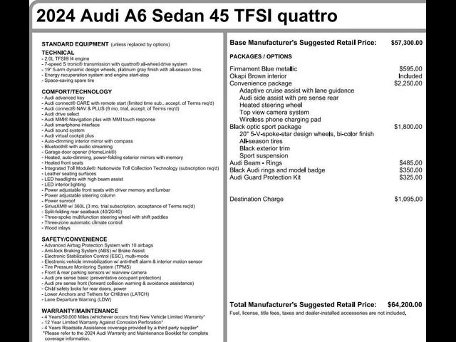 2024 Audi A6 Sedan Premium