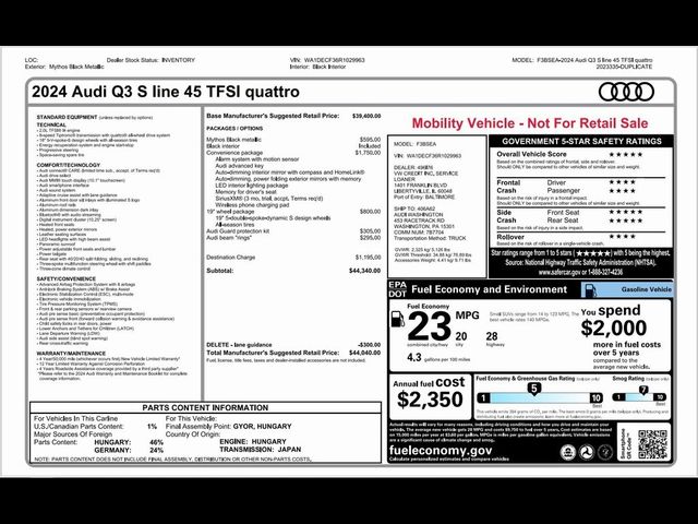 2024 Audi Q3 S Line Premium