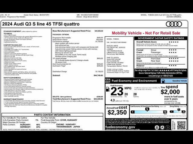 2024 Audi Q3 S Line Premium