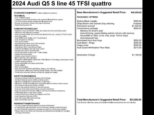 2024 Audi Q5 S Line Premium