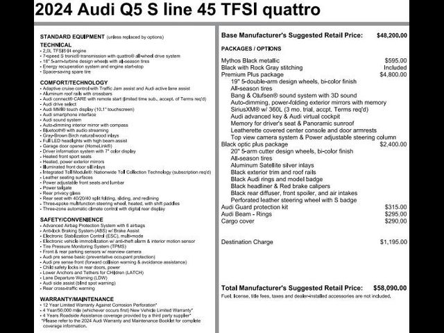 2024 Audi Q5 S Line Premium Plus