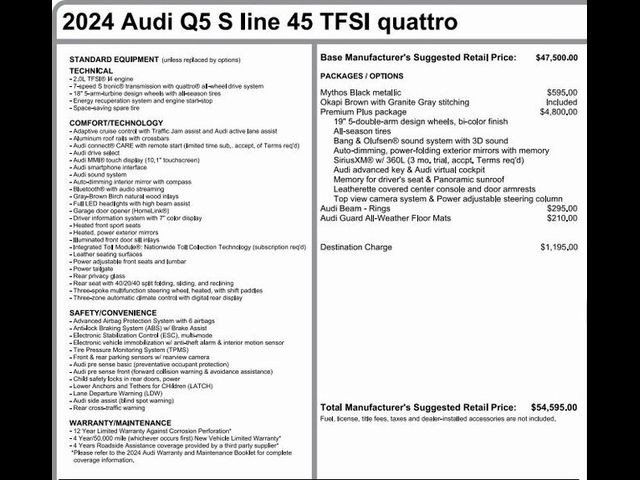 2024 Audi Q5 S Line Premium Plus