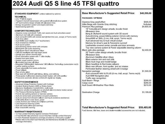 2024 Audi Q5 S Line Premium Plus