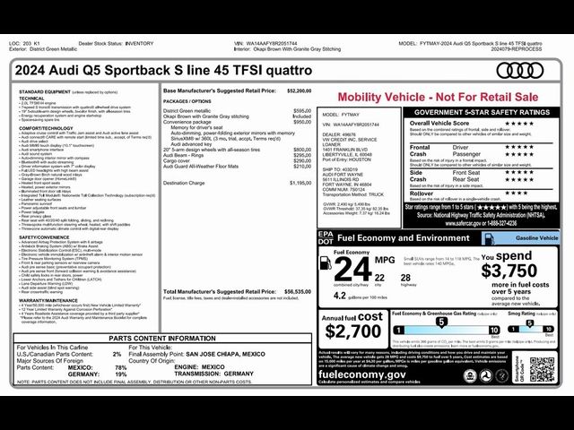 2024 Audi Q5 Sportback S Line Premium