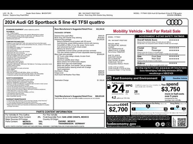 2024 Audi Q5 Sportback S Line Premium Plus