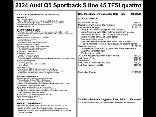 2024 Audi Q5 Sportback S Line Premium Plus