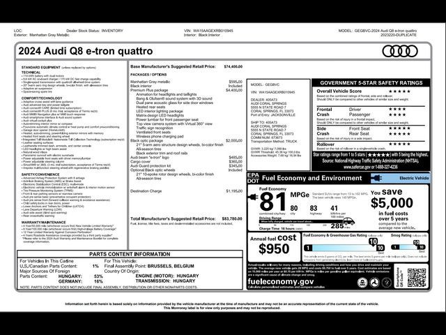 2024 Audi Q8 e-tron Premium Plus