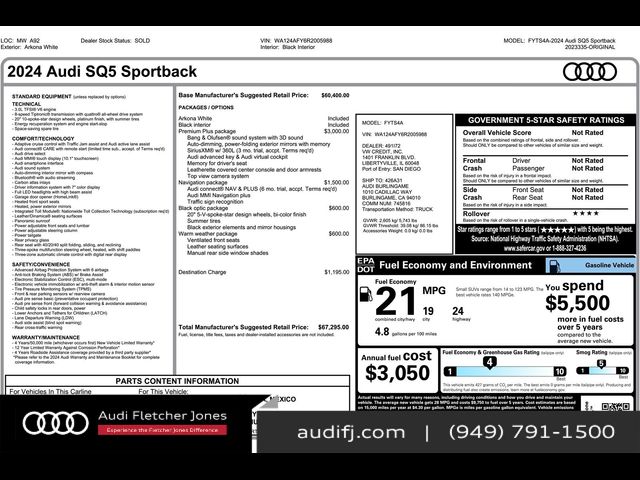 2024 Audi SQ5 Sportback Premium Plus